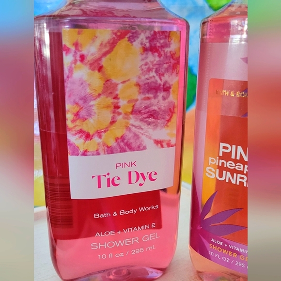 Pink Tie Dye + Pink Pineapple Sunrise Shower gels Bath & Body - Picture 8 of 9